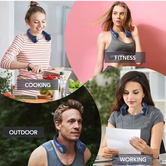 Portable Neck Fan, Hands Free Bladeless Fan, 360° Cooling Personal Fan quiet Fan - Picture 5 of 6